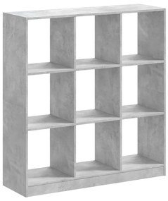 3307840 vidaXL Bibliotecă, gri beton, 102x32x108 cm, lemn prelucrat