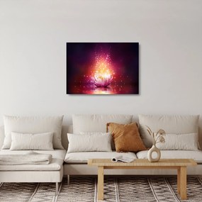 Tablou pe sticlă cu floare de lotus (70x50 cm)