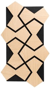 Panou riflaj acustic decorativ, MDF si pasla, AC33, 90x45x1.8cm, Stejar