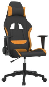 345495 vidaXL Scaun de gaming cu masaj, negru și portocaliu, textil