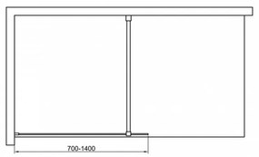 Cabină de duș Walker walk-in WI01-10 100x195 cm, cu sticlă de 8 mm