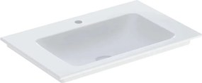 Lavoar pe mobilier Geberit One Slim 75 cm alb lucios KeraTect cu orificiu baterie