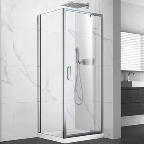 Cabina de dus patrata Fluminia Anda cu usa pivotanta 80x80 cm crom