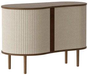 Comodă maro/bej joasă cu aspect de lemn de stejar cu ușă glisantă 100x67 cm Audacious – UMAGE