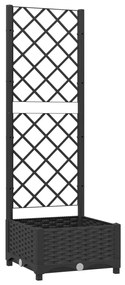 Jardiniera de gradina cu spalier negru, 40x40x121,5 cm, PP 1, Negru, 40 x 40 x 121.5 cm