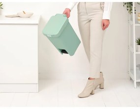 Coș cu pedală Brabantia StepUp 1008481, 16 L, Materiale ecologice, Deschidere mare, Verde deschis