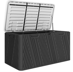 Outsunny Cutie de Depozitare Impermeabilă pentru Exterior cu Capac și Mânere, 115x60x60 cm, Negru | Aosom Romania