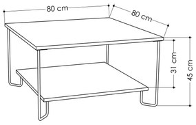 Măsuță de cafea MARBO 45x80 cm gri