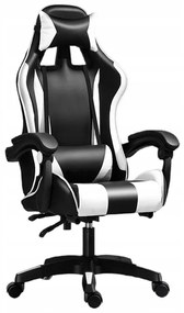 Scaun de gaming, alb-negru