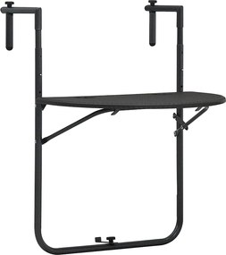 vidaXL Masă balcon suspendată maro 60x64x83,5 cm plastic aspect ratan