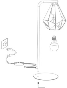 Eglo 43058 - Lampă de masă CARLTON 1xE27/60W/230V