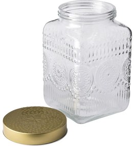 Altom Set de borcane din sticlă cu capac auriu Daisy 2,2 l, 4 buc., 2,2 l