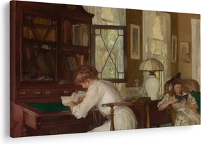 Tablou - Edmund Tarbell, Josephine and Mercie, reproducere (90x60 cm)