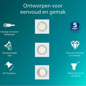 Philips - Set 3 spoturi încastrate PERIDOT 1xGU10/7W/230V, alb