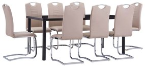 Set mobilier bucatarie, 9 piese, cappuccino, piele ecologica Cappuccino, 9