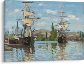 Tablou - Claude Monet, Ships Riding on the Seine at Rouen, reproducere (70x50 cm)