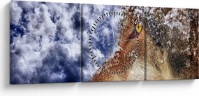 Tablou cu lup (cu ceas) (90x30 cm)