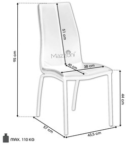 Mazzoni BARON piele ecologică neagră P-01/picioare negre - SCAUN MODERN PENTRU LIVING/SUFRAGERIE/BUCĂTĂRIE/BIROU