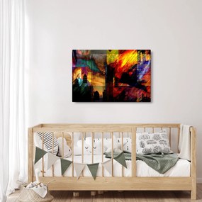 Tablou - Oraș colorat, abstracție (90x60 cm)