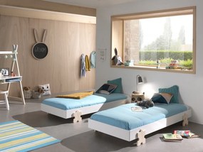 Set MODULO format din 3 Pat copii MODULO (90 x 200 cm) cu picioare Pat copii în formă de piesă de puzzle.