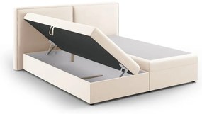 Pat boxspring crem cu spațiu de depozitare 180x200 cm Arendal – Cosmopolitan Design