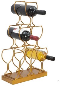 Suport pentru 6 sticle de vin, auriu, 31 x 12 x 53 cm