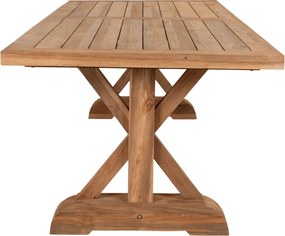 Volos masă de grădină, tec, natural, 100x240x75 cm