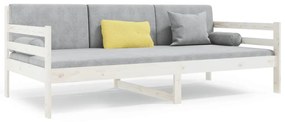 814680 vidaXL Pat de zi, alb, 80x200 cm, lemn masiv de pin