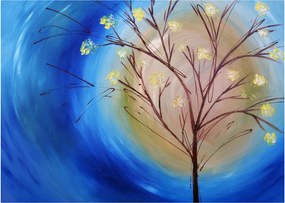 Tablou pe sticlă - Copac în fața soarelui (70x50 cm)