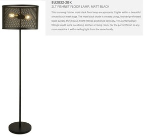 Lampadar / Lampa de podea design industrial Fishnet negru EU2832-2BK SRT