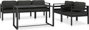 vidaXL Set mobilier de grădină cu perne, 6 piese, antracit, aluminiu