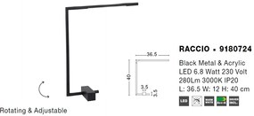Lampa de masa LED design modern RACCIO negru