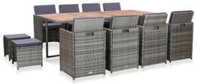 vidaXL Set mobilier de exterior 13 piese antracit poliratan și acacia