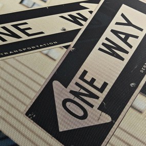 Tablou - New York ONE WAY (cu ceas) (90x30 cm)