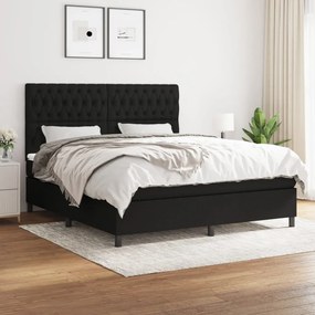 3142035 vidaXL Pat box spring cu saltea, negru, 180x200 cm, catifea