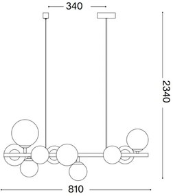 Lustră LED pe cablu Ideal Lux PERLAGE 10xG9/3W/230V negru