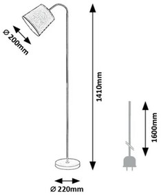 Lampă de podea Rabalux 6639 Godric, negru/gri