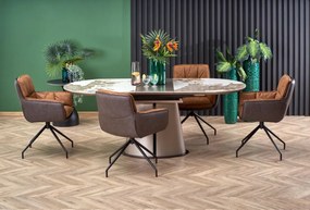Masa extensibila Robinson marmura bej/cappuccino - L160-200 cm
