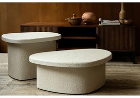 Măsuță de cafea bej cu aspect de marmură 49x74 cm Veda – Dutchbone