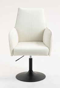 HR280N Scaun Crem Boucle cu Bază Neagră