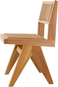 Scaun design clasic din lemn si rattan Niclas, natur