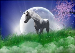 Tablou pe sticlă cu unicorn (70x50 cm)