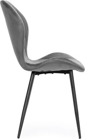 Set de 4 scaune din piele de căprioară gri scaun