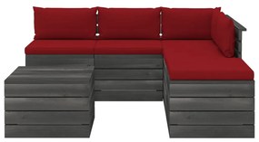 Set mobilier gradina paleti cu perne 6 piese lemn de pin Bordo, 6