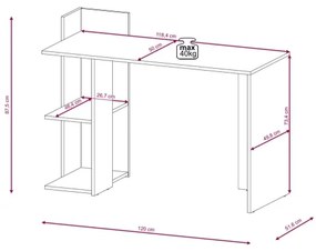 Birou MARLO stejar artisan/antracit