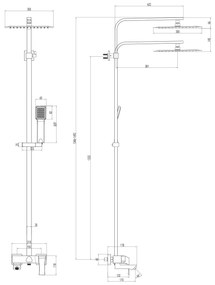 Coloana dus Lemark Unit, Inaltime Reglabila, crom - LM4562C-EU