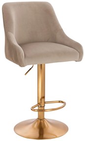 HR920W Scaun Latte din Catifea cu Bază Aurie