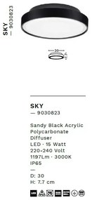 Plafoniera LED de exterior IP65 SKY D-30cm