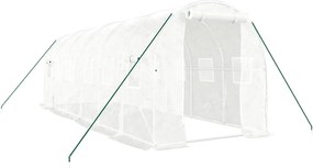 vidaXL Seră cu cadru din oțel, alb, 12 m², 6x2x2 m