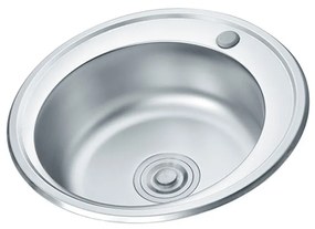 Chiuvetă rotundă Teur din oțel inoxidabil cu o singură cuvă